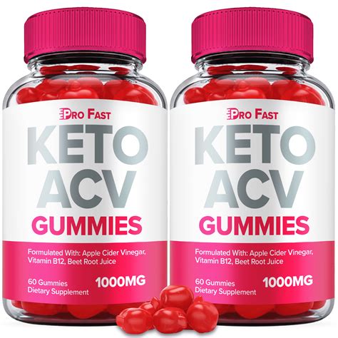 (2 Pack) PRO FAST KETO ACV Gummies Apple Cider Vinegar 120 Gummies