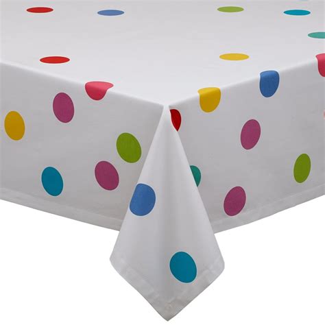 vibrant colorful polka dots decorative table cloth 84 x 60