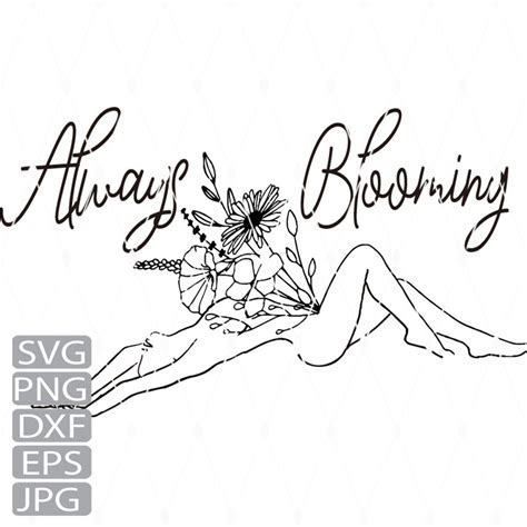 Floral Woman Naked Svg Png Eps Dxf Minimalist Woman Svg Png Etsy