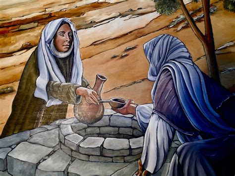 Woman At The Well Biblical Oil Painting Period Piece Christian Art