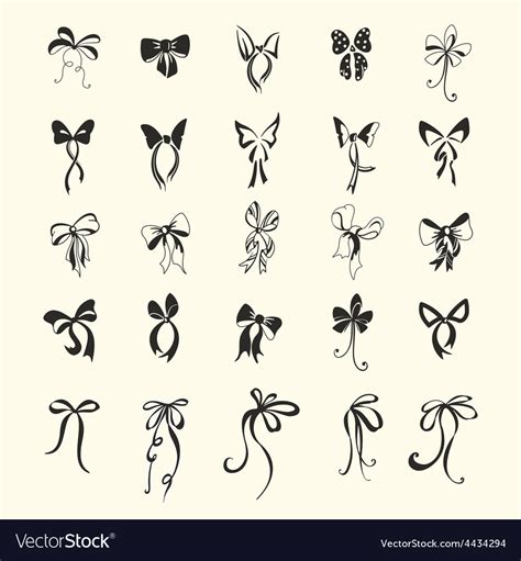 Set Of Bow Royalty Free Vector Image Vectorstock