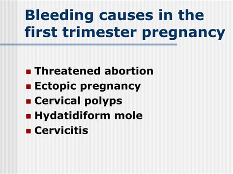 Ppt Bleeding Causes In The First Trimester Pregnancy Powerpoint