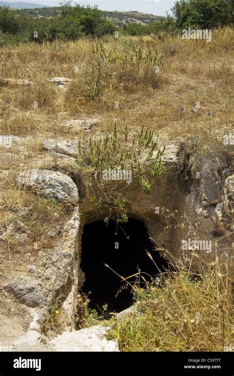 Ancient Bar Kochba Underground Refuge Refuge Cave Judea Israel Stock