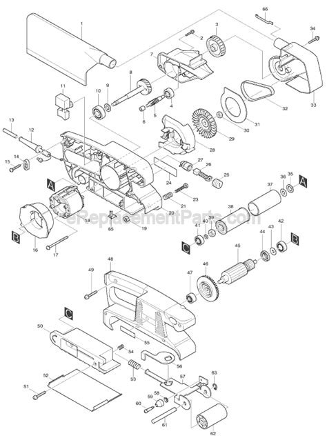 Makita Belt Sander Parts Diagram Motor Informations