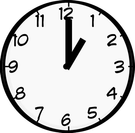 1 O Clock Clip Art At Vector Clip Art Online Royalty Free