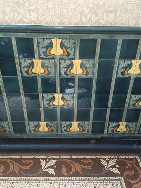 Art Nouveau Tiles And Mosaic Floor At Stork Hotel Pub In Birkenhead