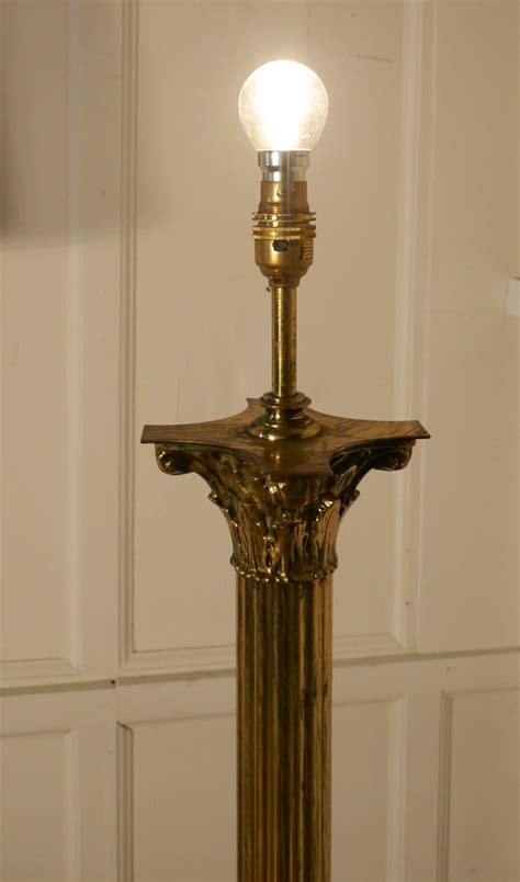 Pair Of Corinthian Column Floor Lamps Brass Standard Lamps