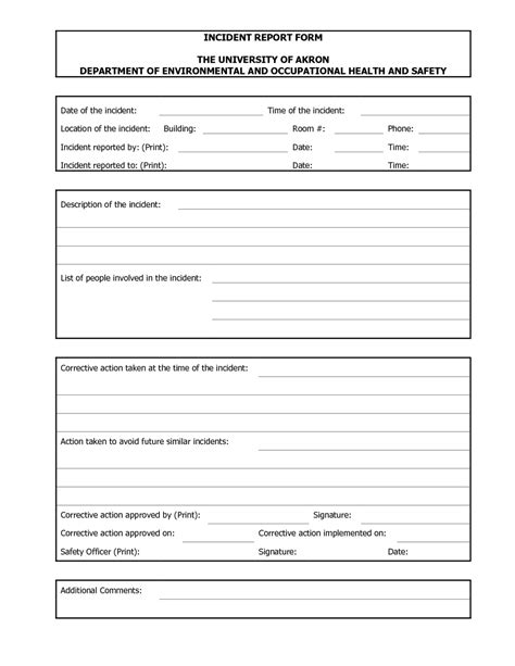 Blank Incident Report Form Template ] - Blank Incident within Incident Report Form Template Word 