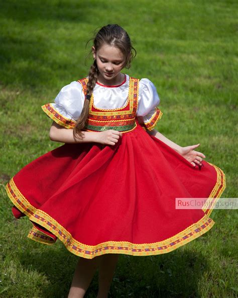 russian dress girl sarafan slavic clothing dance historical