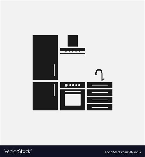 Kitchen Simple Modern Icon Design Royalty Free Vector Image
