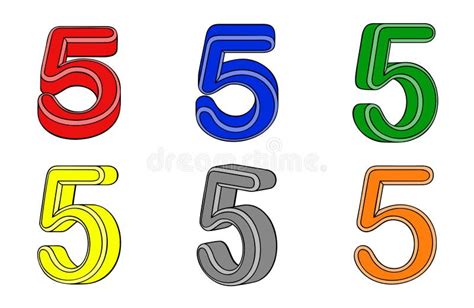 Multicolored 123 Number Background Seamless Set Stock Vector