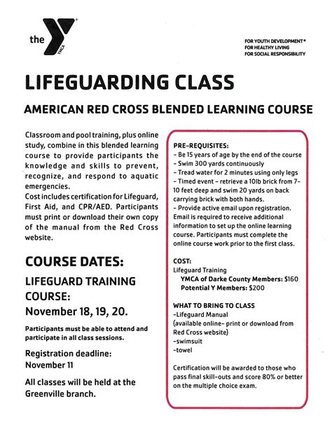 Red Cross Lifeguard Training Course Darke County Ymca
