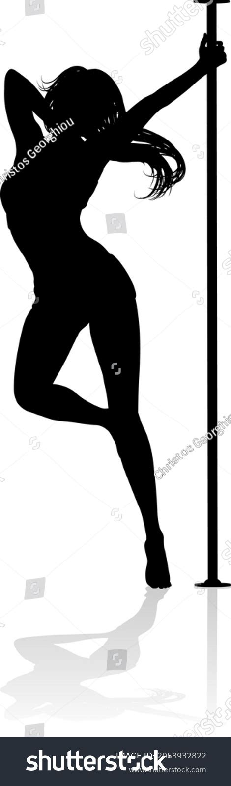 Woman Pole Dancer Exercising Fitness Silhouette Stock Vector Royalty