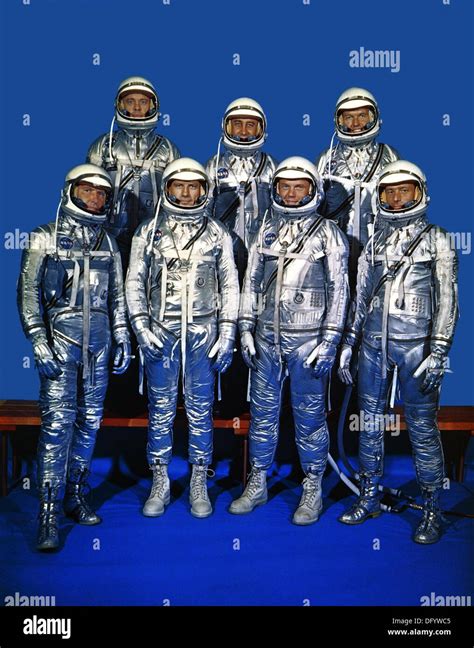 Group Portrait Original Seven Astronauts Hi Res Stock Photography And