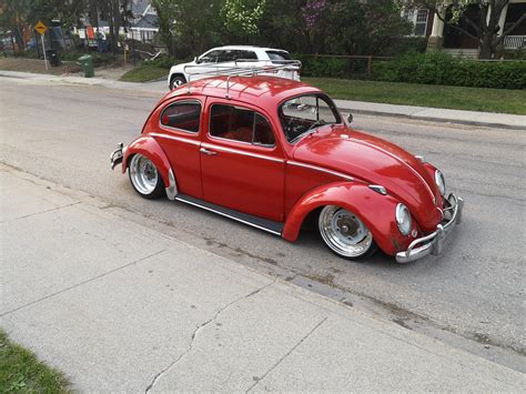 This Lowered Vw Beetle W Custom Wheels And Glitter Red Paint R