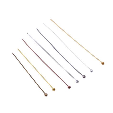 200pcslot 16 20 25 30 40 50 Mm Gold Metal Ball Head Pins For Diy