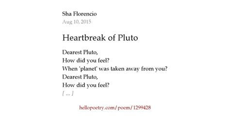 Heartbreak Of Pluto By Sha Hello Poetry