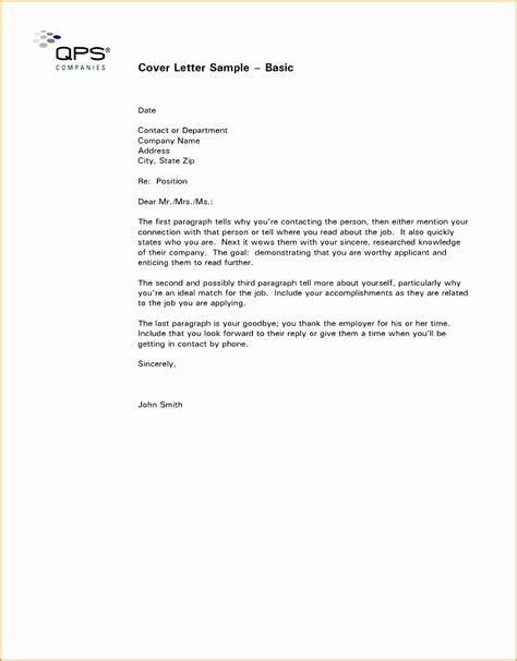 Cover letter examples in different styles, for multiple industries. 4 Basic Cover Letter for Resume - Free Samples , Examples ...