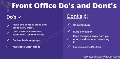 Front Office Dos And Donts