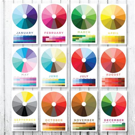2016 Chromophilia Color Wheel Wall Calendar January Colors Color