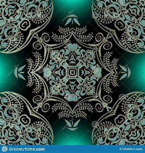 Elegance Arabesque Colorful Vector Seamless Pattern Glowing Ornamental