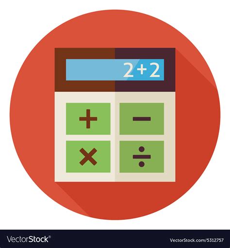Flat Education And Maths Calculator Circle Icon Vector Image