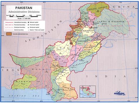 Pakistan Map Political Regional | Maps of Asia Regional Political City