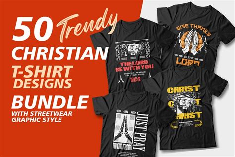 christian t shirt design bundle with streetwear graphic