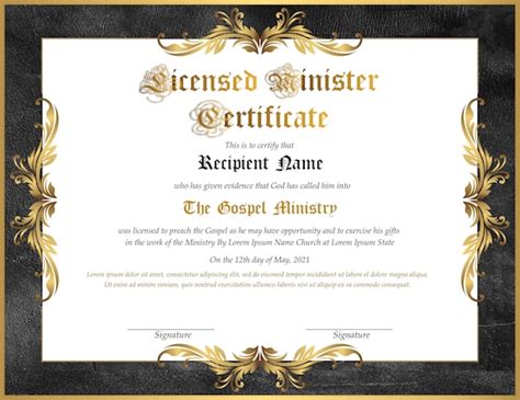 Editable Licensed Minister Certificate Template Printable Etsy Uk