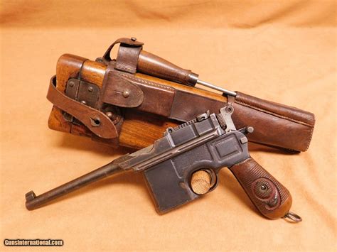 Mauser C96 Broomhandle Red Nine W Stock 1896 Ww1 1916 German 9mm 9