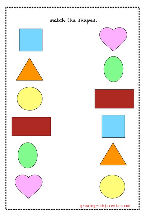 Matching Shapes Activity For Pre Kindergrarten Download Free Matching