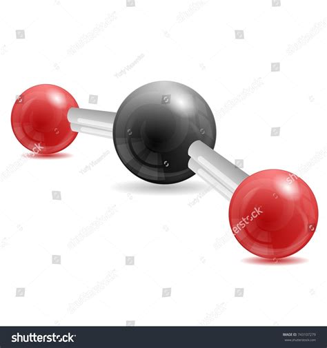 Co2 Carbon Dioxide Molecule 3d Illustration Royalty Free Stock Vector