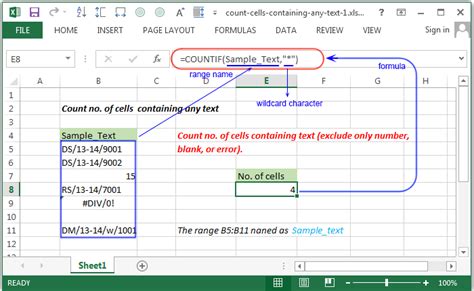 Excel Formula To Count Cells With Text Exemple De Texte