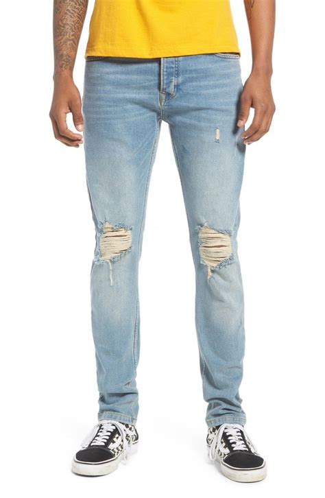 Mens Topman Ripped Stretch Skinny Jeans Size 38 X 34 Blue Mensfashionstyle Jeans Outfit