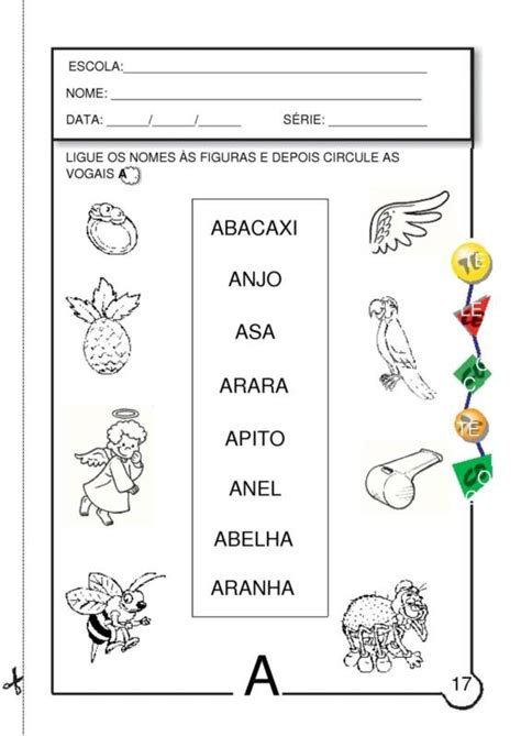 Atividades Com A Vogal A E V Rios Desenhos Espa O Educar