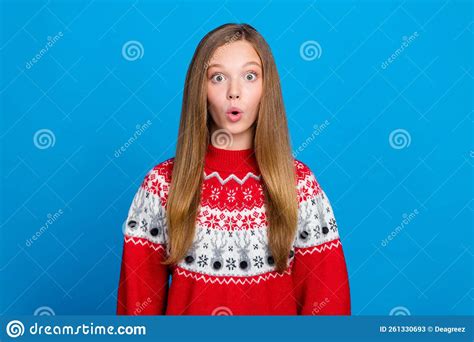 Portrait Of Adorable Nice Optimistic Astonished Girl With Blond Hair