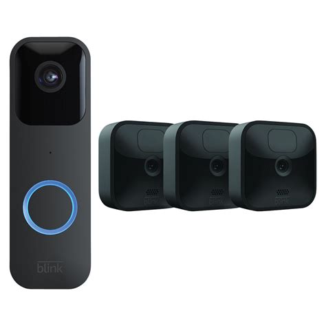 Shop Blink Outdoor 3 Camera System Video Doorbell Black Bundle At