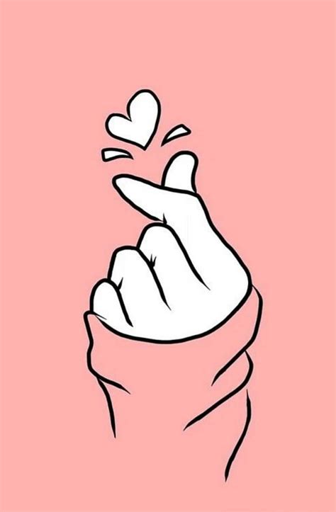 Pink Korean Heart Finger Heart Hd Phone Wallpaper Pxfuel