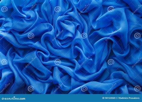 Fabric Waves Background Cloth Wave Blue Satin Texture Royalty Free