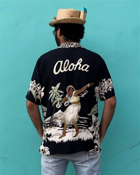 Amazing Aloha Luau Hula Girl Allover Sequin Button Up Hawaiian Shirt