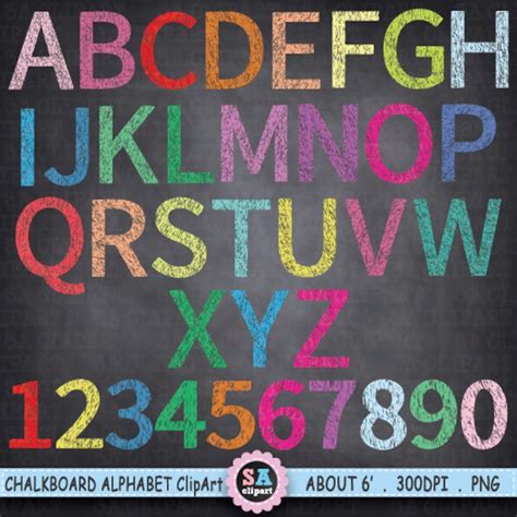 Chalkboard Alphabet Clipart Chalkboard Alphabet Etsy