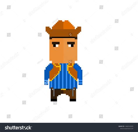 Cowboy Pixel Art Wild West Man Stock Illustration 1466532935 Shutterstock