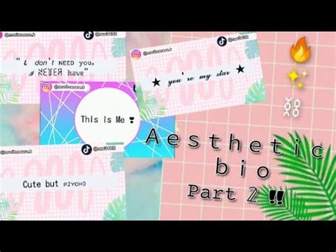 ^Aesthetic bio^ || IG || WA || TikTok || Tele || - YouTube