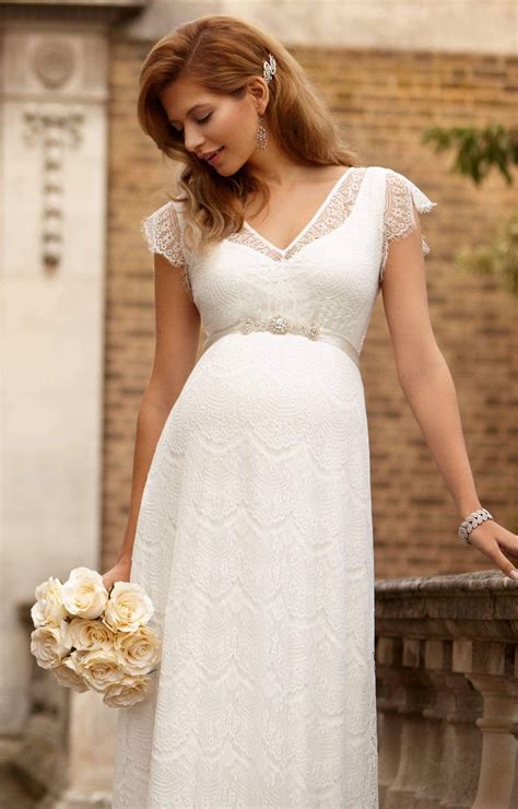 Kristin Maternity Wedding Gown Long Ivory White Maternity Wedding Dresses Evening Wear And