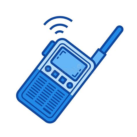 Portable Radio Set Line Icon Stock Vector Illustration Of Antenna