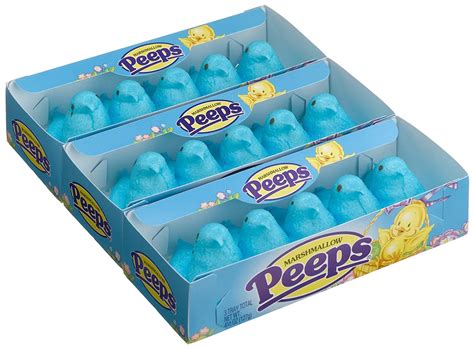 Marshmallow Peeps Blue Chicks 45 Ounce 15 Count Boxes