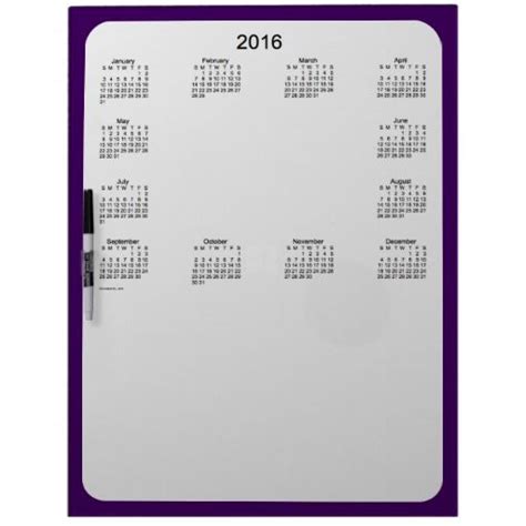 2016 Purple Calendar By Janz Dry Erase Board Dry Erase Whiteboard Dry