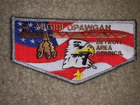 Boy Scout Eagle Peace Pipe Flag Sm Dac Migisi Opawgan Oa 162 Michigan