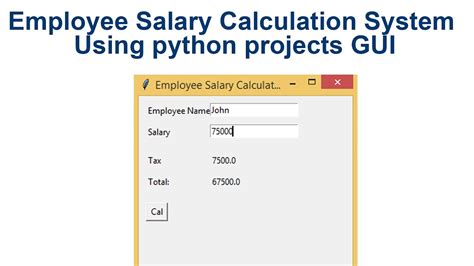 Employee Salary Calculation System Using Python Projects Gui Youtube