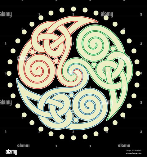 Ancient Round Celtic Scandinavian Design Celtic Knot Mandala Stock